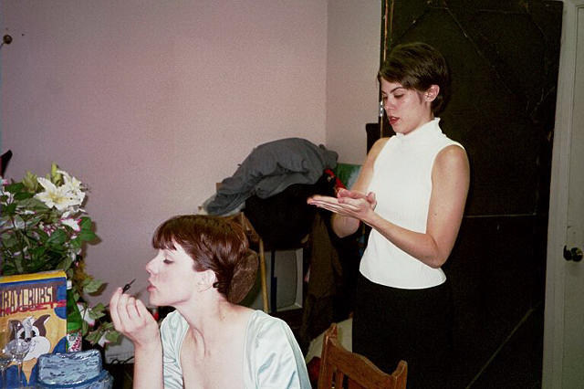 The ladies getting ready before the show.